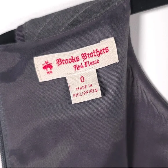 BROOKS BROTHERS Red Fleece Tollegno 1900 Fabric Made ITALY🇮🇹 WOOL Dress Size 0 - Picture 2 of 13